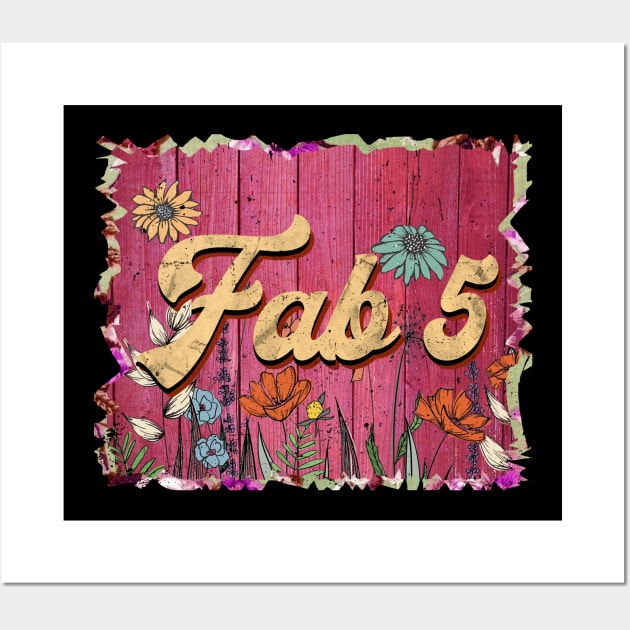 Classic 5 Personalized Flowers Proud Name Wall Art by Friday The 13th